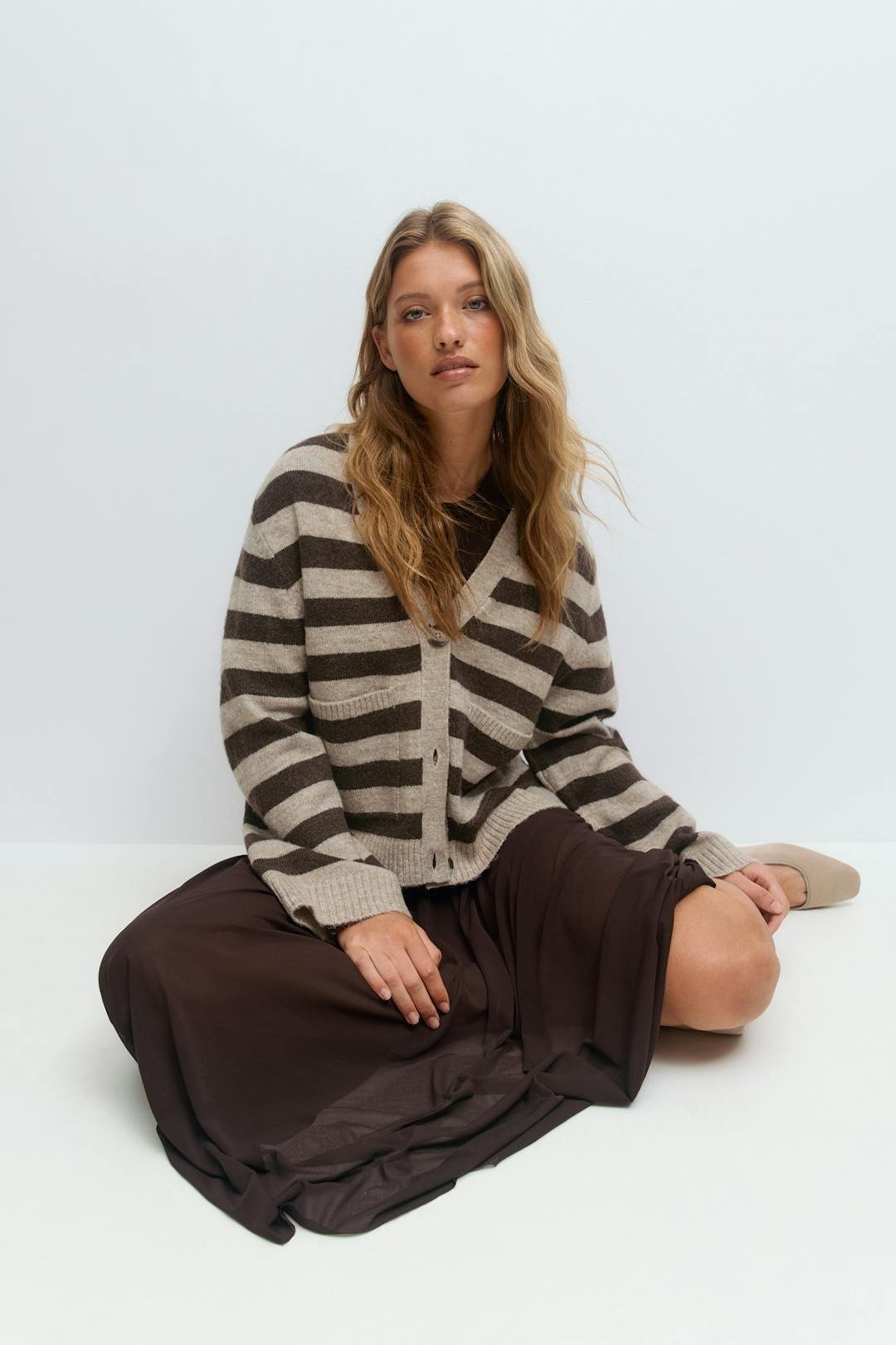 Dame Gina Tricot Knitted pocket cardigan