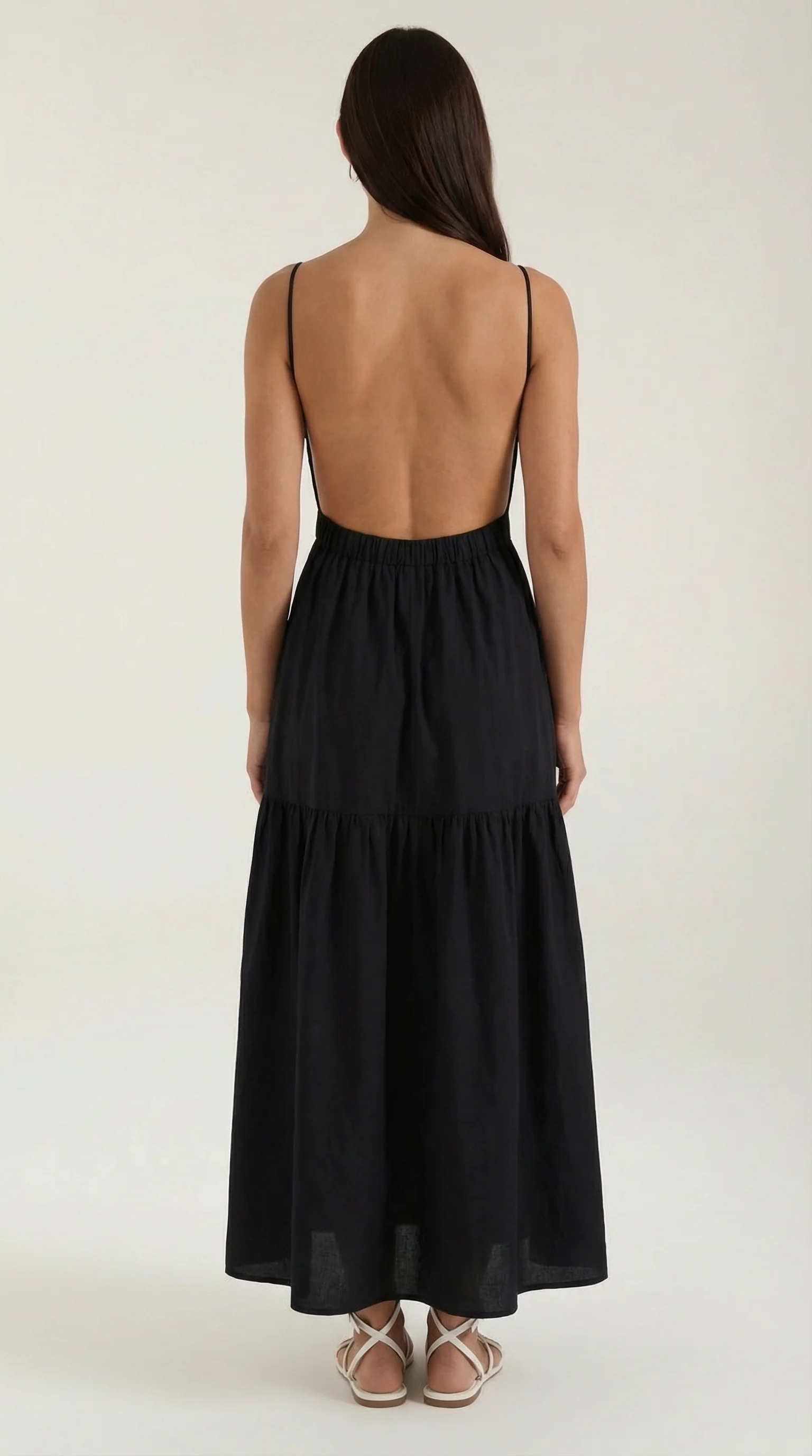 R��ckenfreies Maxikleid