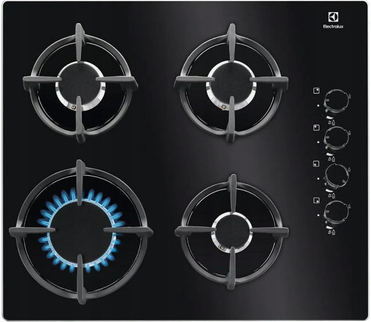Płyta gazowa ELECTROLUX EGG6407K 59x51cm 4 palniki żeliwny ruszt czarny