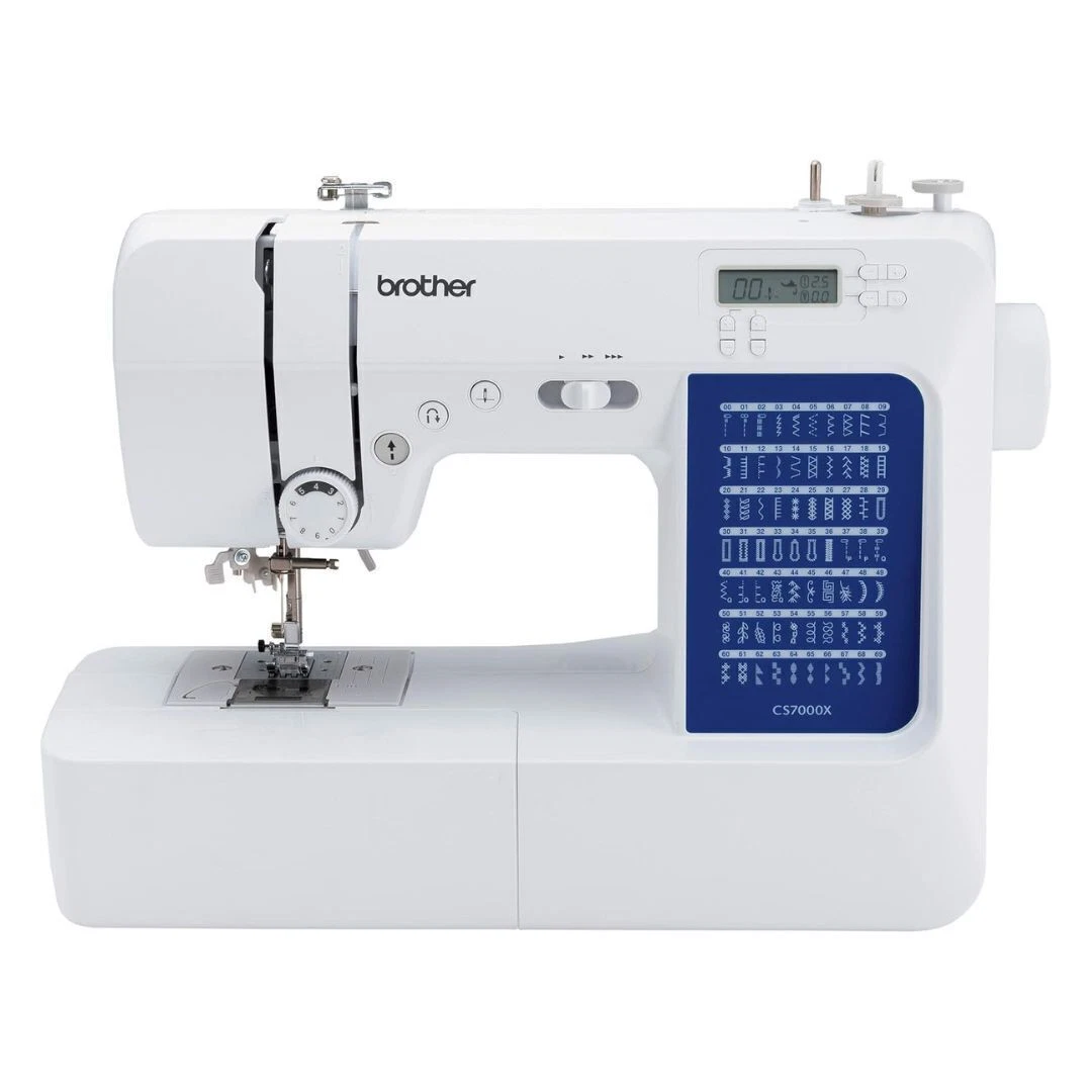 Brother CS7000X Computergestuurde Naaimachine met 70 Steken ?C Wit en Blauw