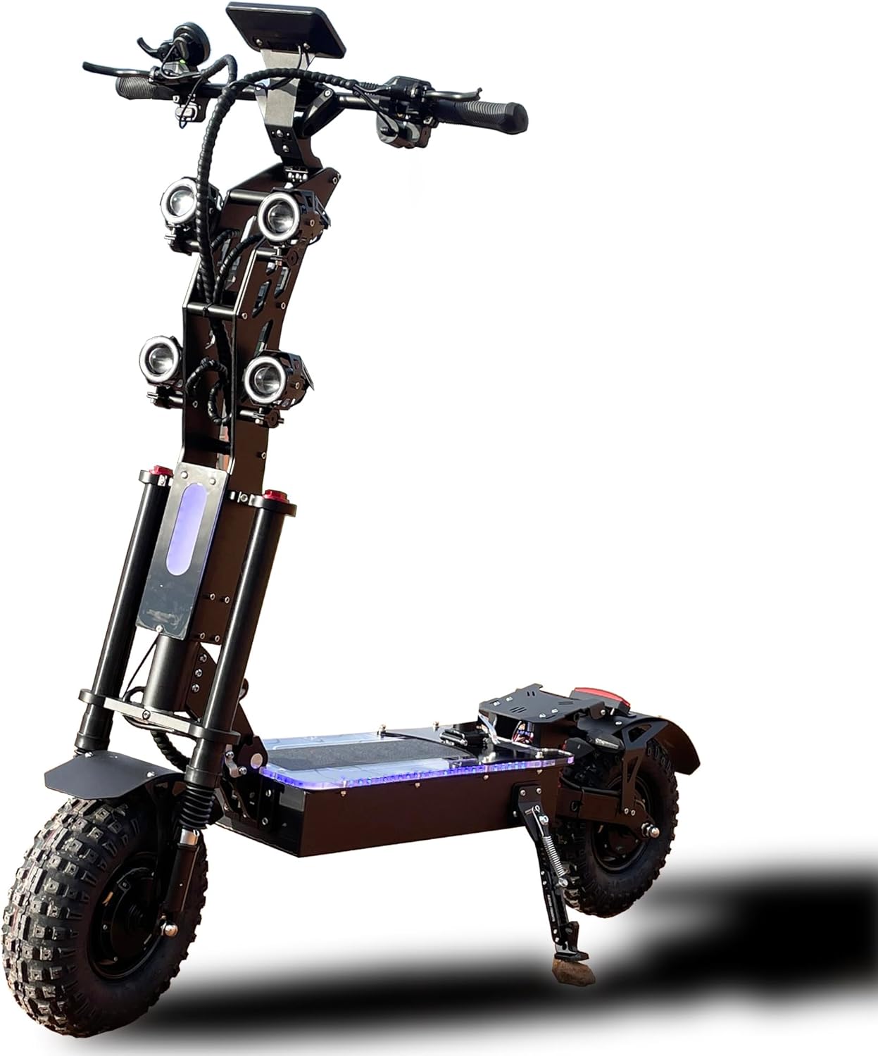 HWWH Patinete Electrico Potente Plegable Scooter Eléctrico Todoterreno Adultos 13 Pulgadas 3 Velocidades Dual Drive Batería de Litio de 72V / 50Ah Duración Máxima de la Batería 120 km