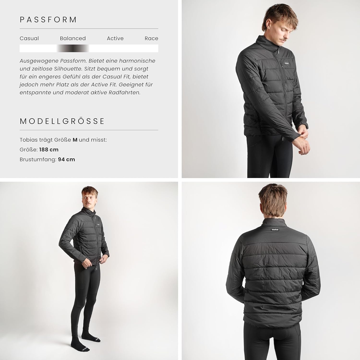 GripGrab EXPLR Fahrrad Isolationsjacke Herren PrimaLoft Jacke Winter Fahrradjacke Bikepacking Winddicht Thermo Pufferjacke