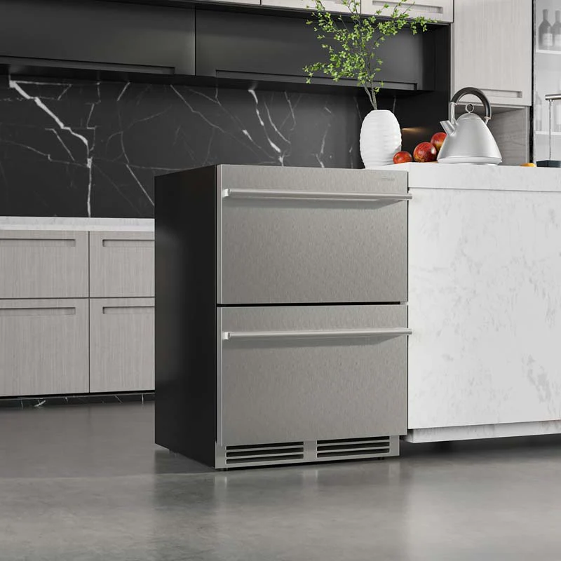 Eletriclife 24 Inch Under Counter Dual Drawer Fridge with 37�H-64�H Temperature Range