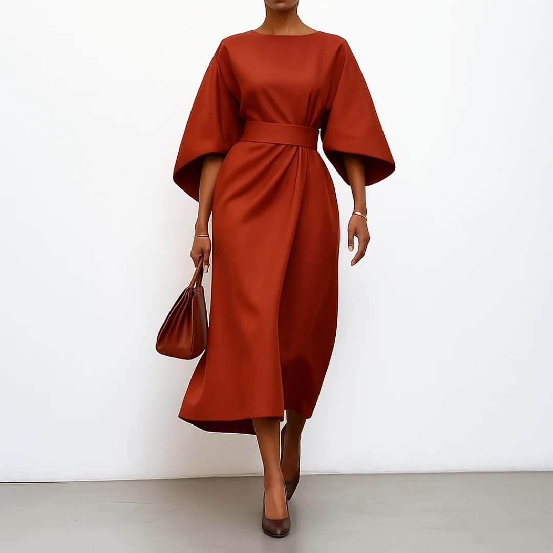 Langes Kleid mit Fledermaus?rmeln