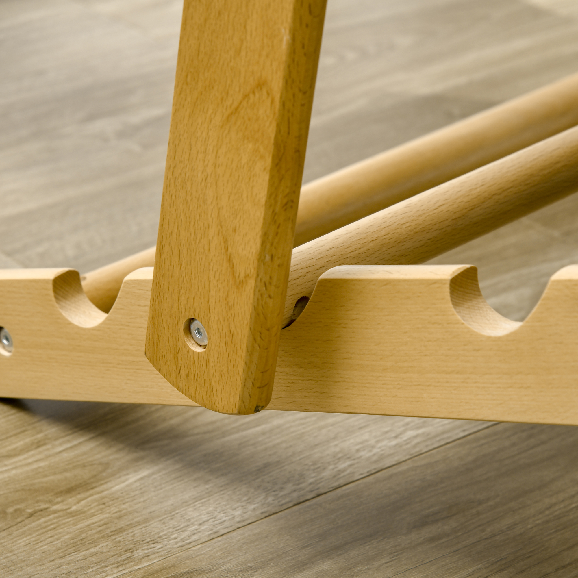 Accentfauteuil, Relaxfauteuil met Verstelbare Rugleuning, Beukenhoutframe, tot 120 kg, Bruin