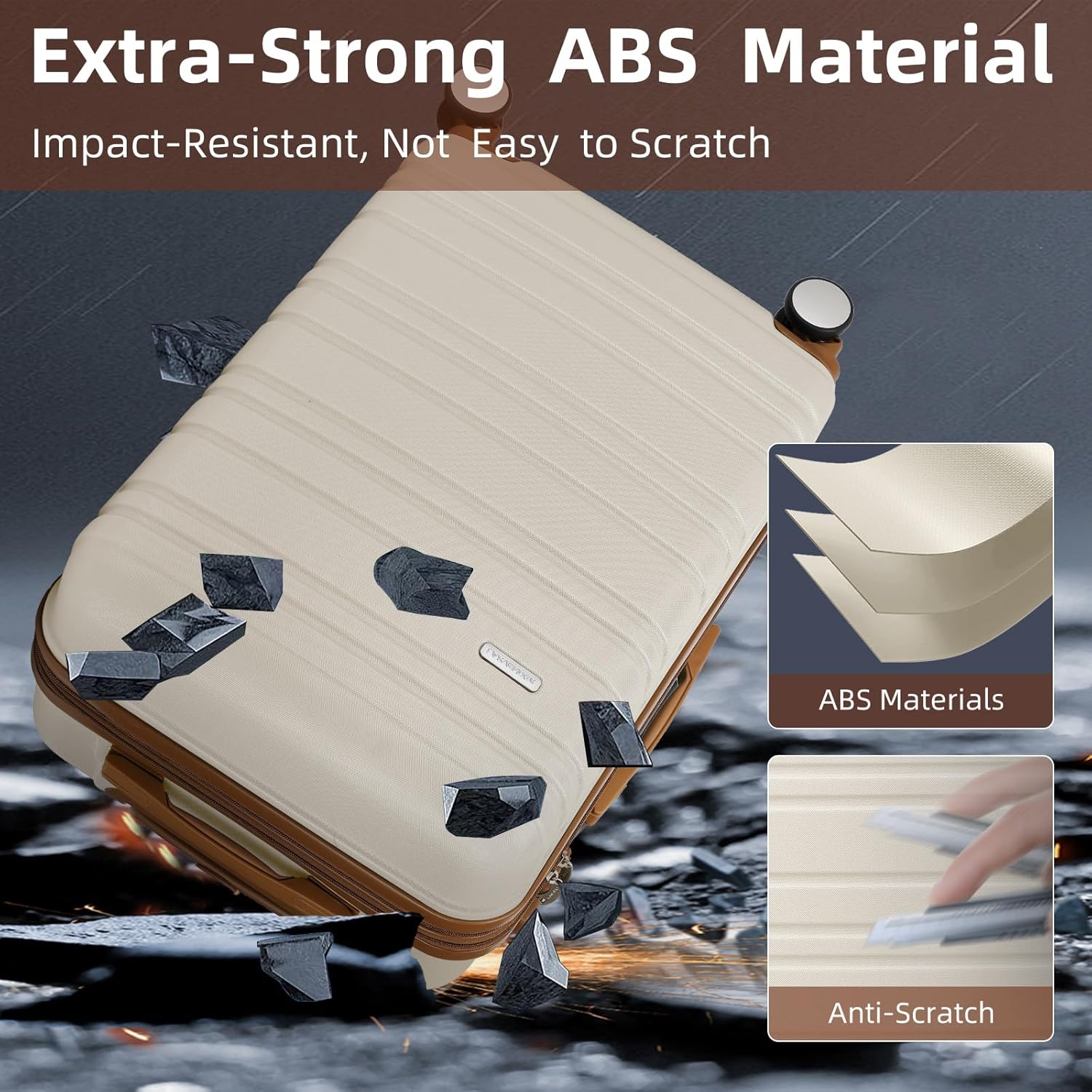 6-piece luggage set, expandable hardshell suitcase set with spinner wheels, lightweight rolling luggage set