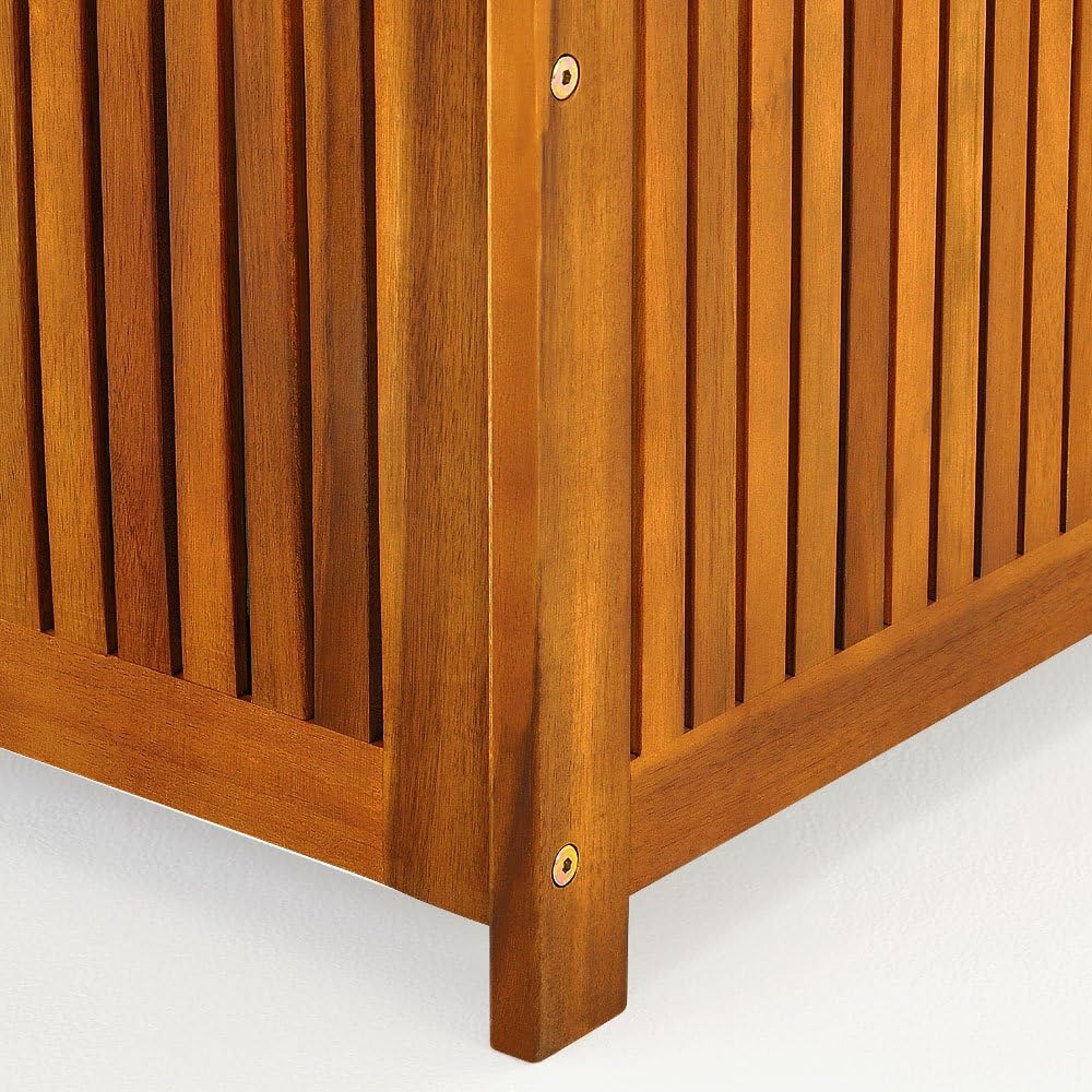 Casaria® Gartenbox Holz Akazie 205L Deckel 160kg Belastbarkeit Wetterfest Auflagenbox Aufbewahrungsbox Garten Balkon Wintergarten Sitztruhe 115x50cm