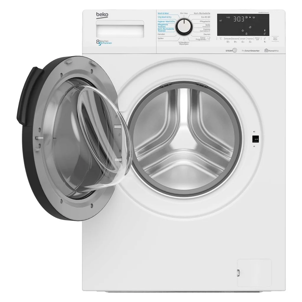 Beko Was-droger met XL-deur BT, 1400 tpm, stoomfunctie WDW85141Steam1