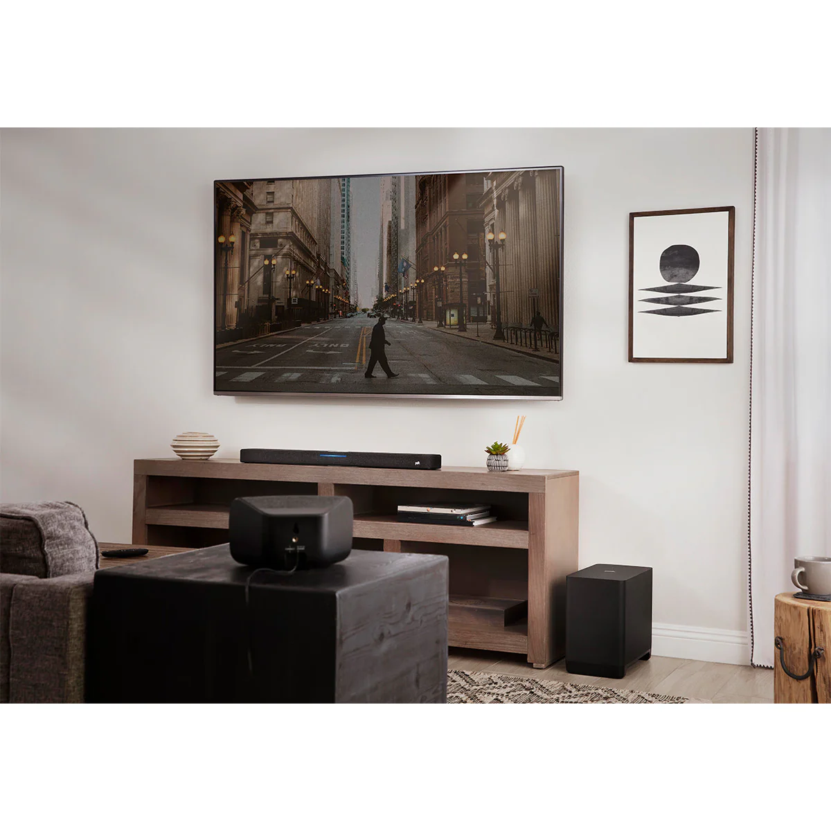 Polk Audio React Thuisbioscoop Systeem met React Soundbar, Draadloze Subwoofer en Draadloze Achterluidsprekers