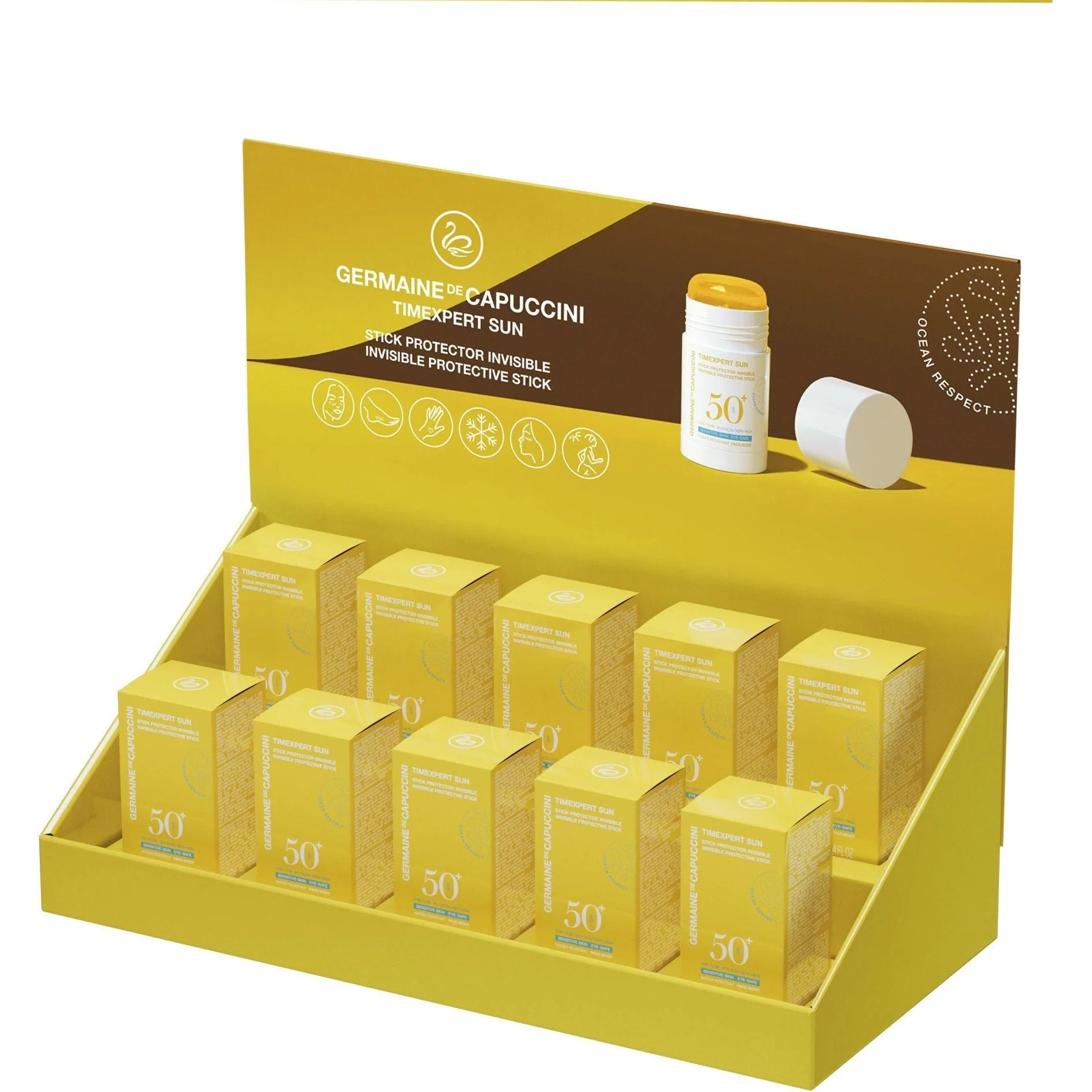 T Sun Invisible Protective Stick SPF 50 10 Units + Free Counter Display