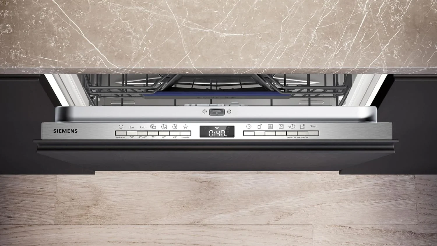 Siemens SN63EX14VE, iQ300 Smarter Geschirrsp��ler, Vollintegrierte Sp��lmaschine mit Besteckschublade, 60 cm, Auto T��r?ffnung dank autoOpen dry, Besonders leise durch iQdrive-Motor, infoLight aquaStop