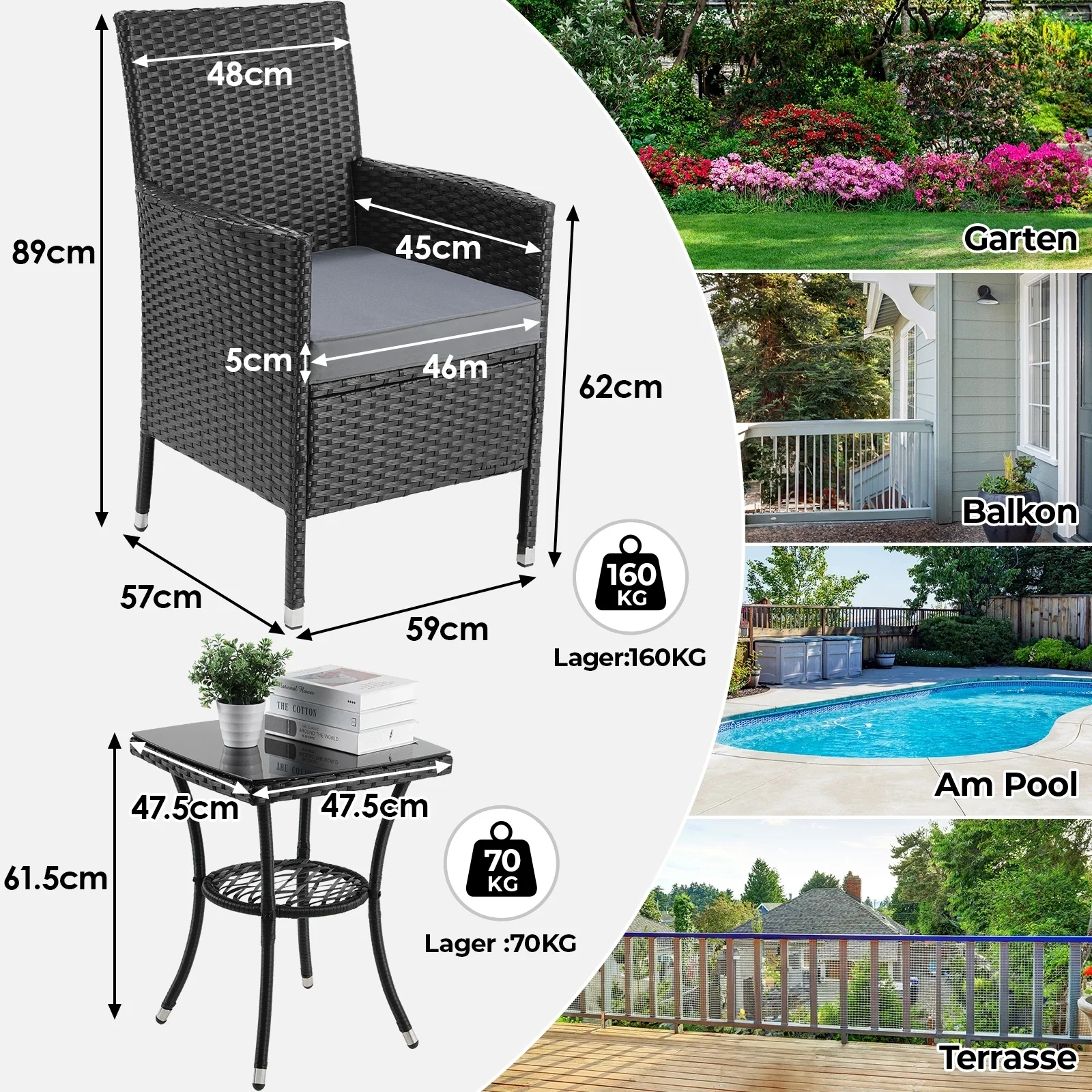 2025 3-delig rattan tuinmeubelset �C stijlvolle zithoek voor balkon, terras & tuin