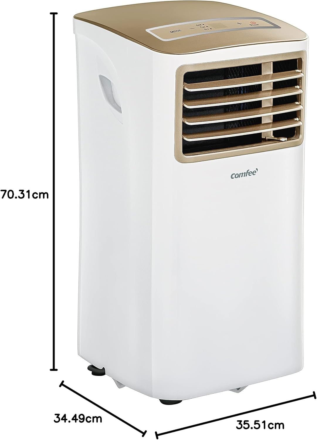 Comfee Mobiles Klimagerät MPPH-09CRN7, 9000 BTU 2,6kW, Kühlen&Ventilieren&Entfeuchten, Raumgröße bis 88m³(33㎡), Mobile Klimaanlage mit Abluftschlauch