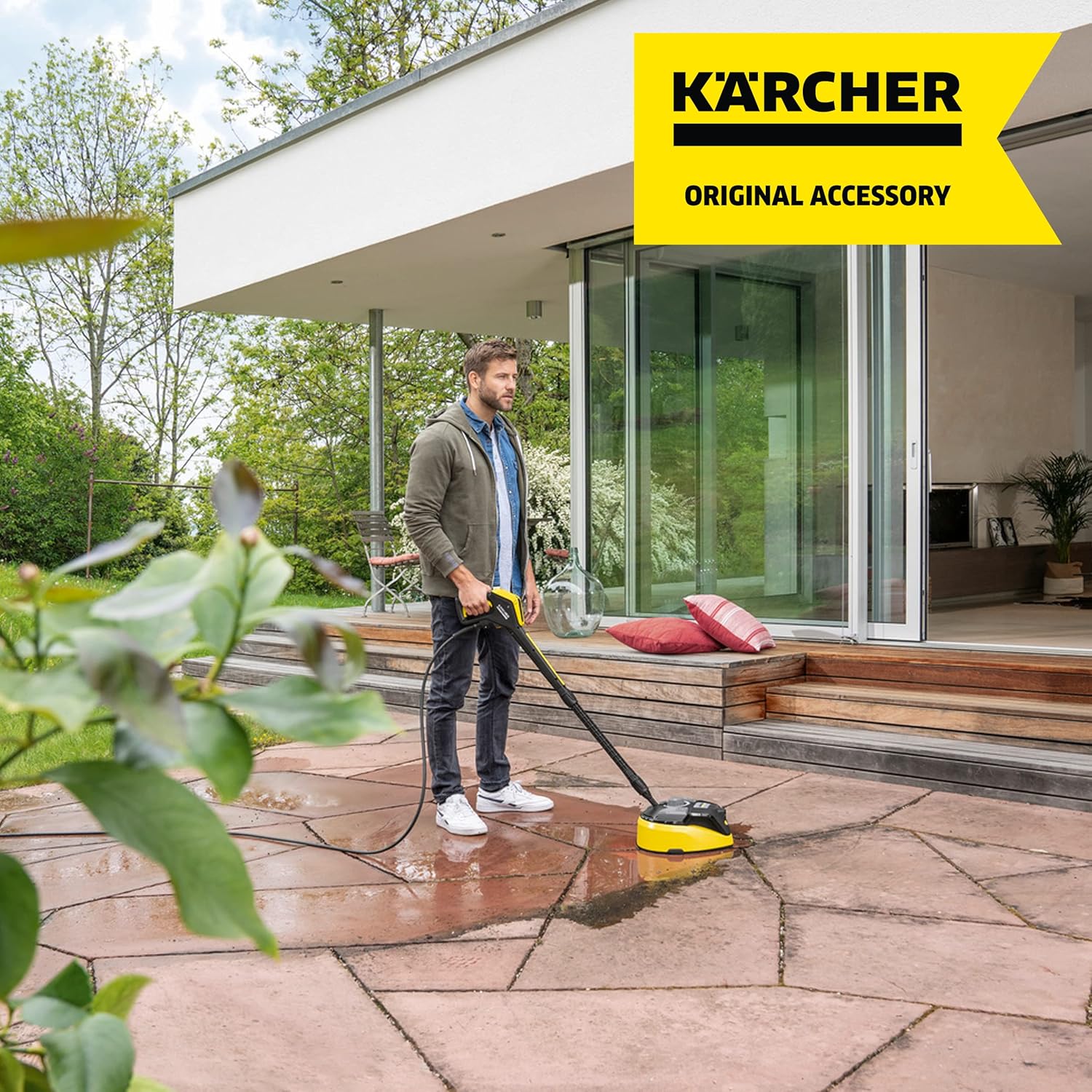 K?rcher T-Racer T 7 Plus oppervlaktereiniger (spatwaterbeveiliging, voor grote oppervlakken, twee vlakstraalsproeiers, handgreep voor verticaal werken, Power sproeier, spoelsproeier)