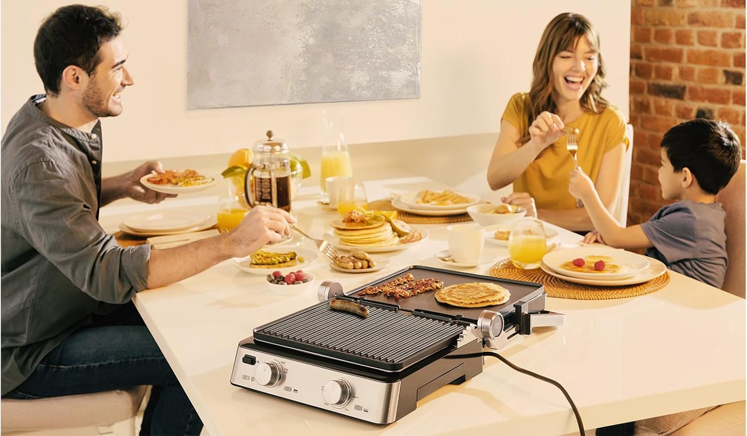 Braun MultiGrill 9 CG 9047 Kontaktgrill mit Grill-, Flach- und Waffelplatten, Grillpositionen: Kontakt, BBQ, Ofen, Spülmaschinenfeste Platten, Fettauffangschale, 230° Höchsttemperatur, Boost-Funktion