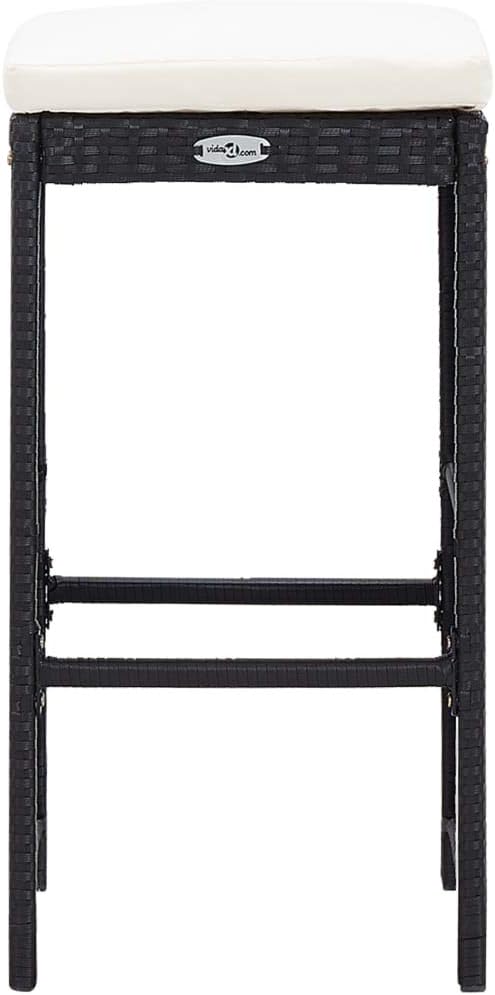 vidaXL Gartenbar Set 5-TLG. Theke Bar Tresen Gartentheke Bartisch Stehtisch Barhocker Barstuhl Gartenmöbel Poly Rattan Glas Schwarz