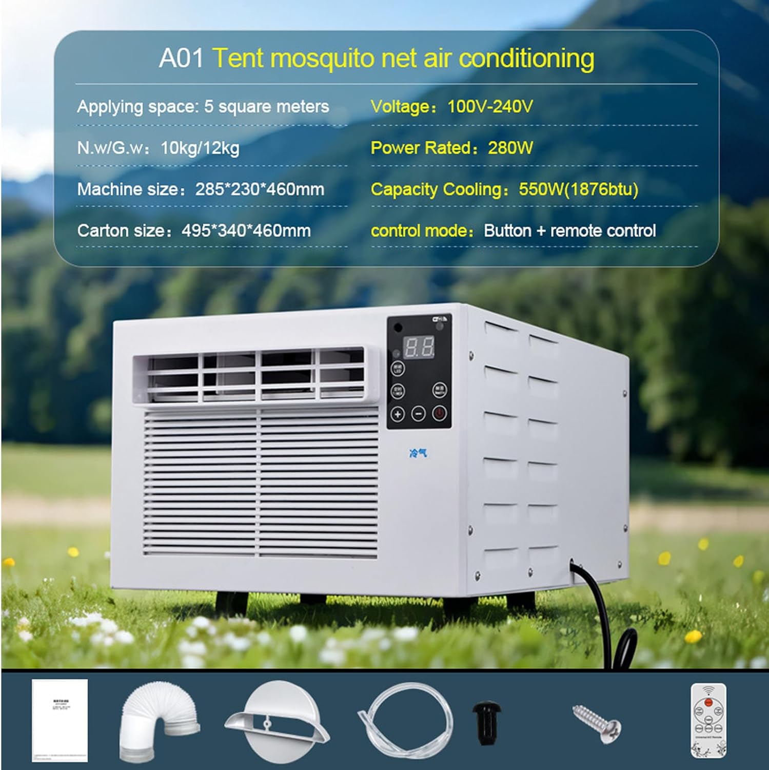 Schnelle Kühlung Im Freien Klimaanlage, Tragbare AC -zelt Klimaanlage, Kühlung, Entfeuchtung, Timing, 500w Camping Mit Niedrigem Stromverbrauch, Rv