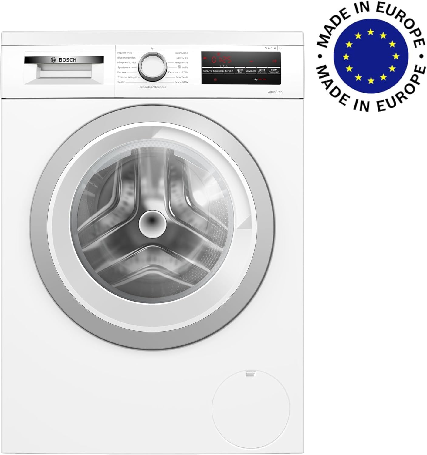 BOSCH WAN28127 Waschmaschine Serie 4, Frontlader mit 8kg Fassungsvermögen, 1400 UpM, Iron Assist, Active Water Plus, EcoSilence Drive, Speed Perfect, Weiß, 60cm