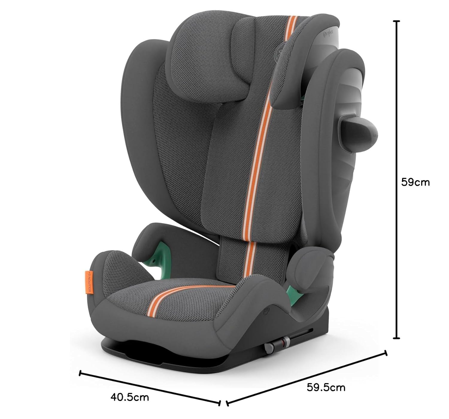CYBEX Gold Kinder-Autositz Solution G i-Fix, F��r Autos mit und ohne ISOFIX, Ab ca. 3 bis 12 Jahre (100 - 150 cm), Ab ca. 15 bis 50 kg, Lava Grey