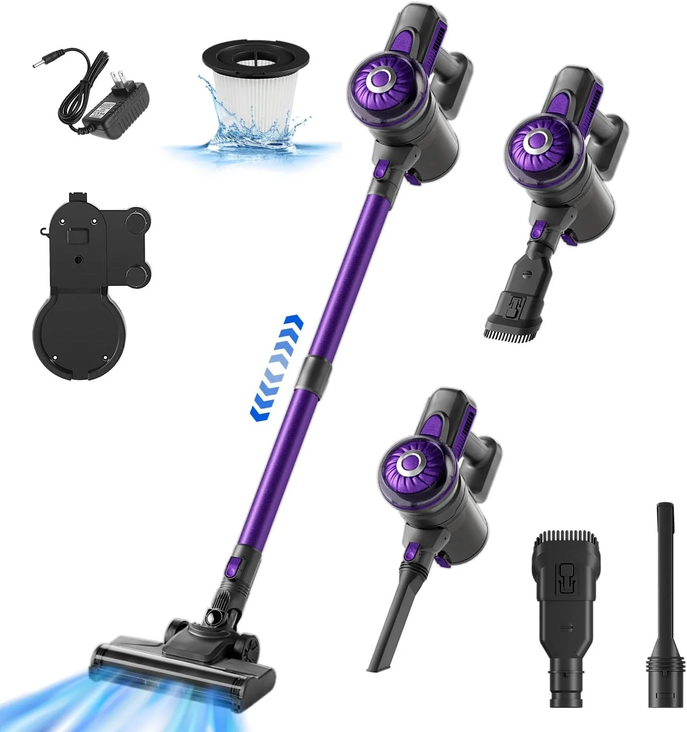 Cordless Vacuum Cleaner. Lightweight 2-in-1 Stick & Handheld Vacuum for Apartment. Pet Hair & Car Cleaning. S1