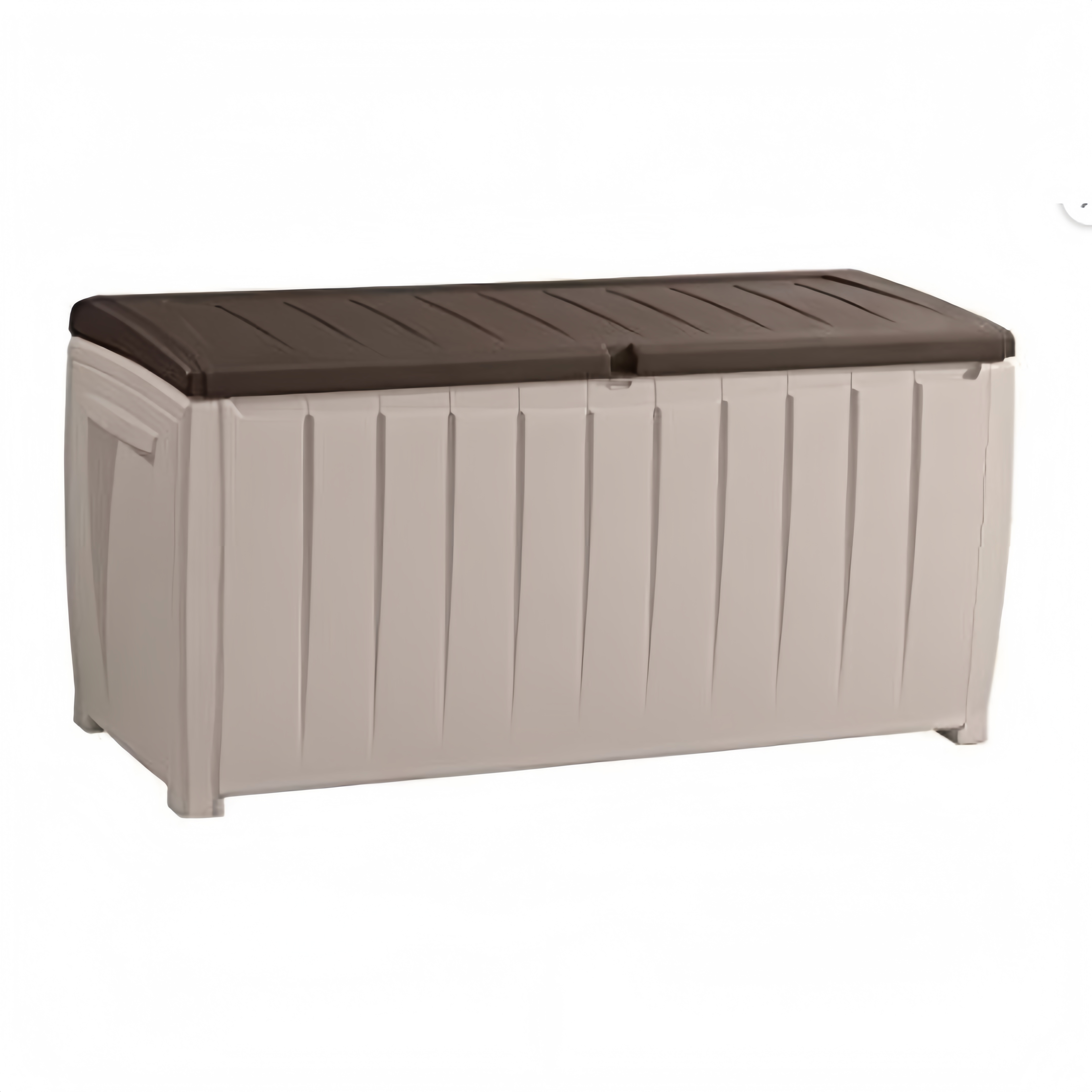 Keter Novel Caja de Almacenamiento Plástica para Deck, Mueble de Patio Exterior, 90 Gal, Marrón