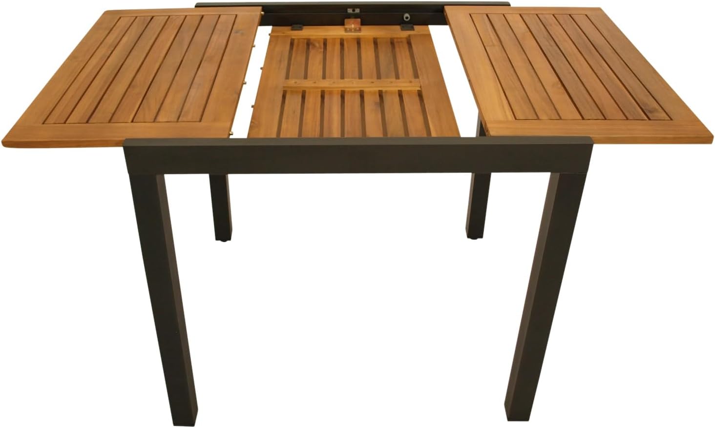 DEGAMO Gartentisch Balkontisch Vicenza aus Akazienholz und Aluminium, Ausziehbar 80/120x70cm, Anthrazit, FSC-Zertifiziert