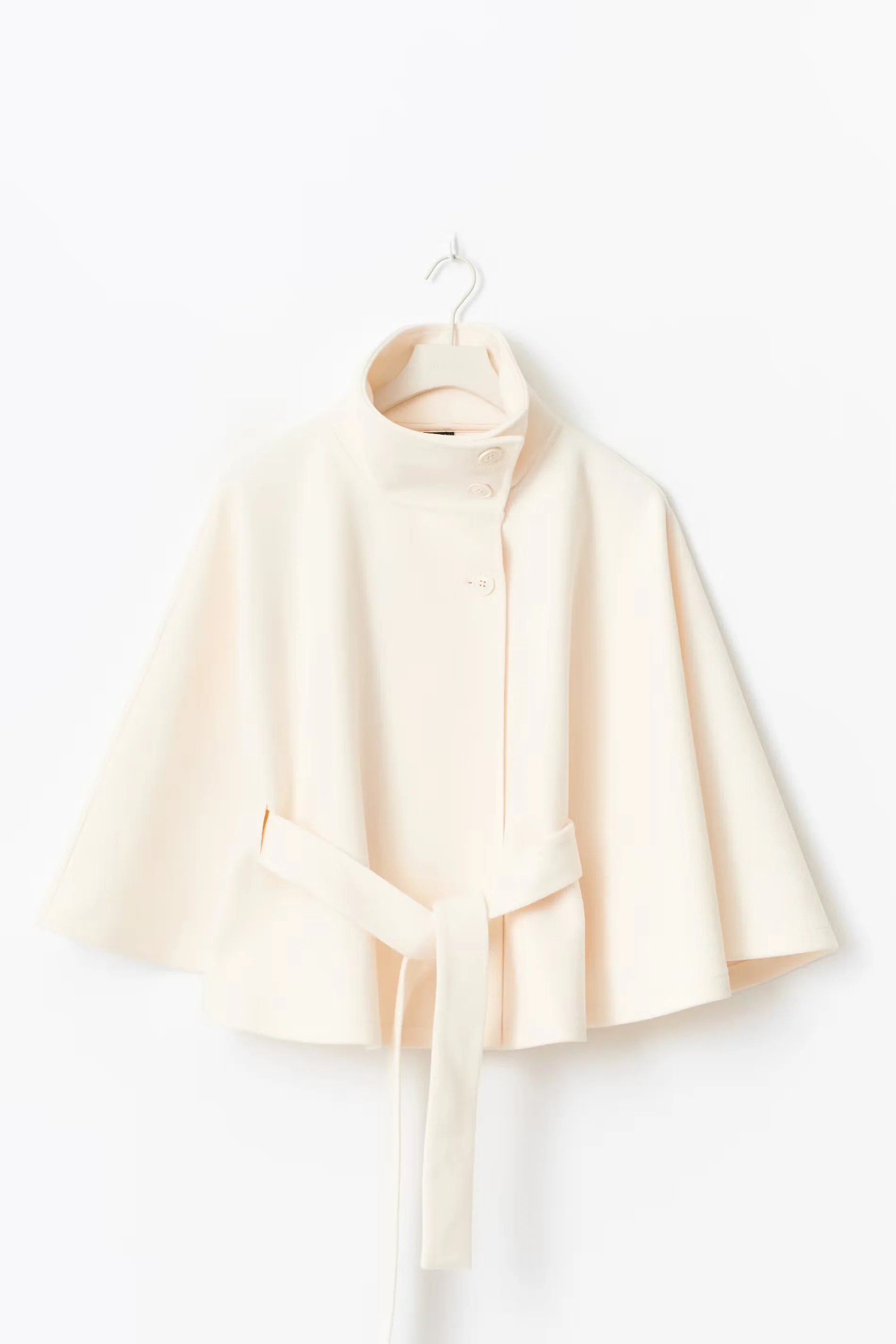 Eleganter Damenmantel mit G��rtel & hohem Kragen