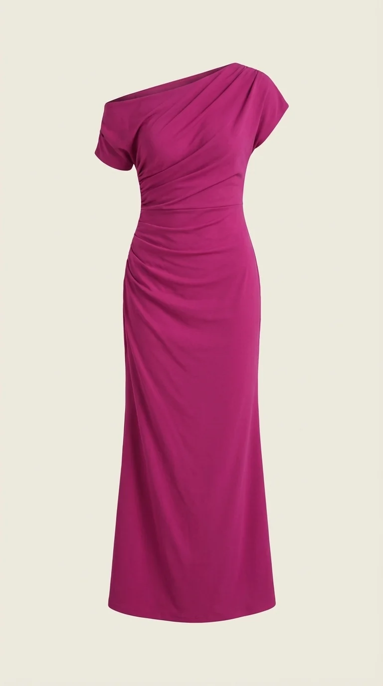 One-Shoulder-Maxikleid