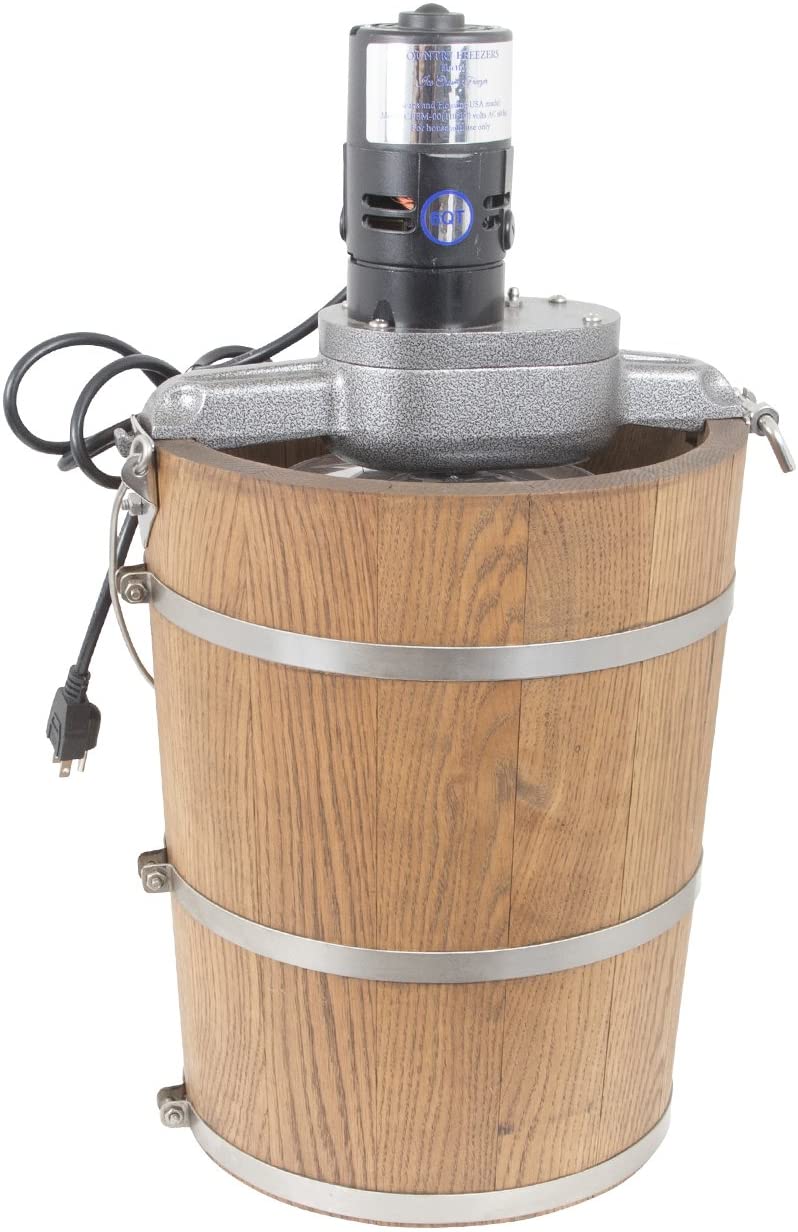 2025 6 qt Country Ice Cream Maker Classic Wooden Tub Country Electric Motor