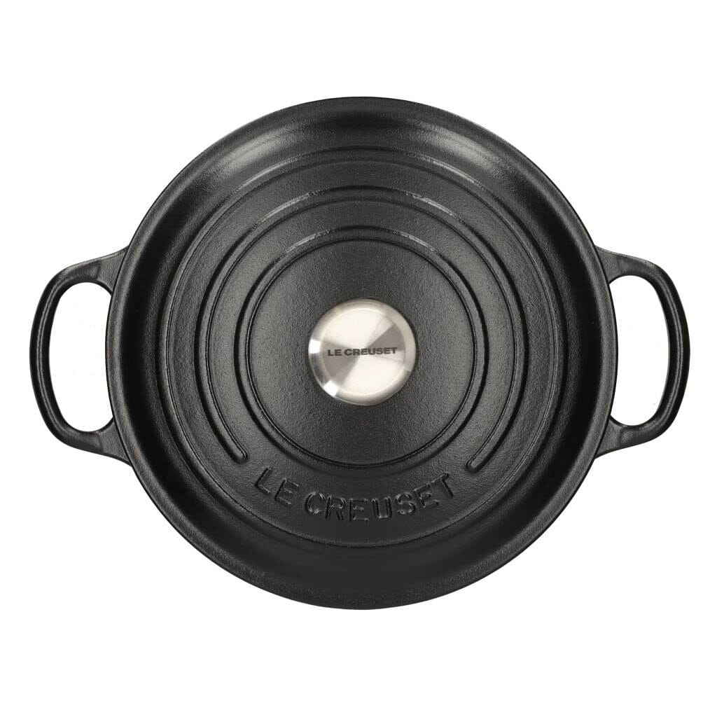 2025 Le Creuset - Sartén para asar / guisar Signature redonda negro mate 22 cm 3,3 l (interior negro)