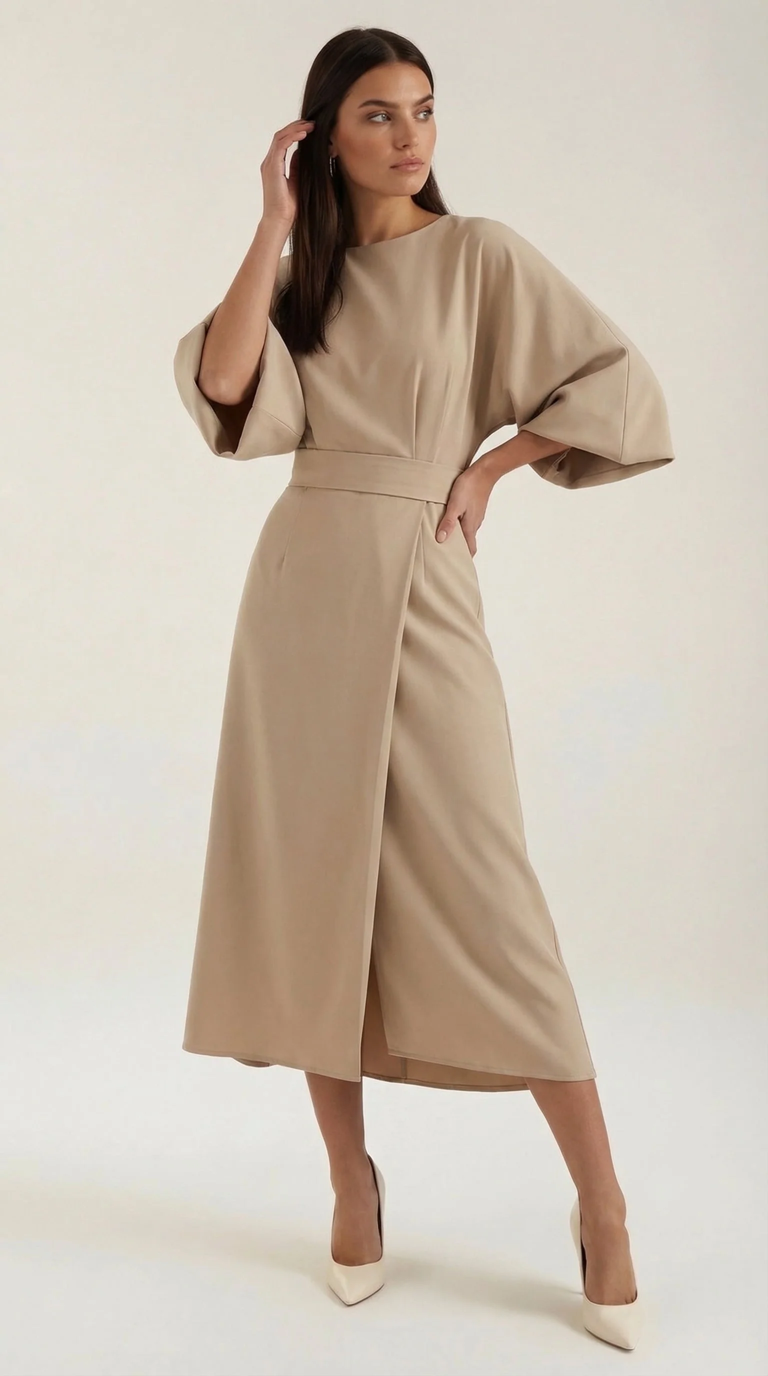 Midikleid mit Ballon?rmeln