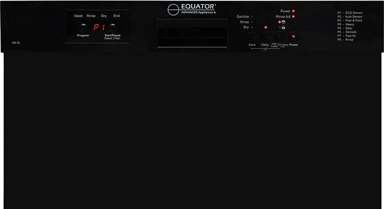 Equator 24'' Built In Dishwasher 14 Place Settings Front Control