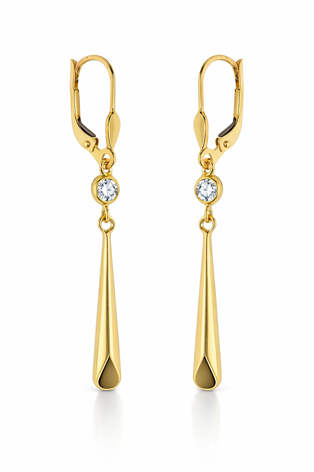 Złote kolczyki wiszące Próby 585