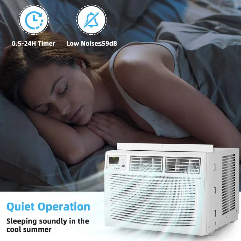 10000 Btu Quiet Window Air Conditioner With Remote Amp Eco Mode Energy Star Certified 3 In 1 Window Ac Unit With Dehumidifier