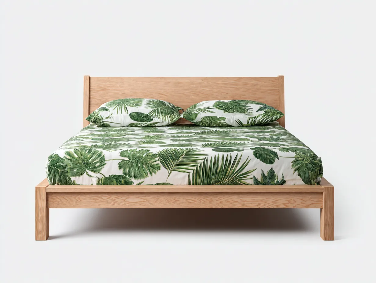 Doppelbett-Holz-214x196x96 cm-Natur-Modern