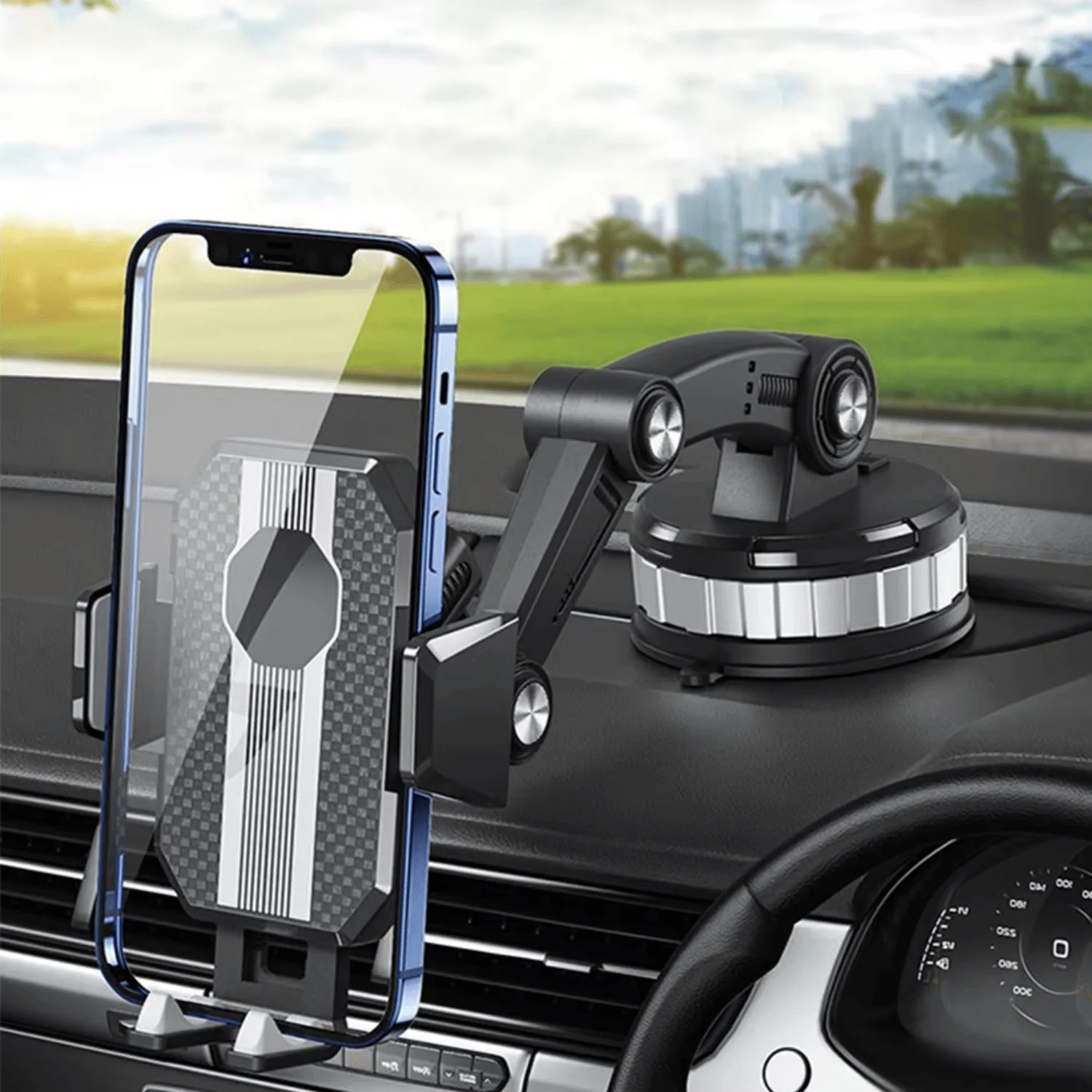 AutoGrip FlexMount Pro Car Phone Holder | Strong Suction 360° Rotating Mount