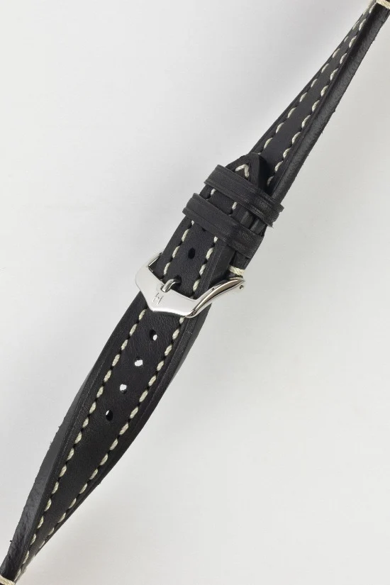 Hirsch LIBERTY Leather Watch Strap in BLACK