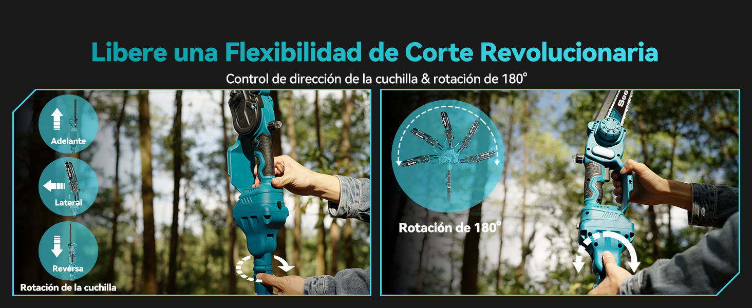 Seesii Mini motosierra 2 en 1 de 8 pulgadas con telescopio