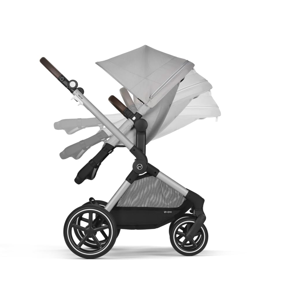 CYBEX Gold Kinderwagen EOS Lux 2-in-1, Reisesystem, Ab Geburt bis 22 kg (ca. 4 Jahre), Moon Black