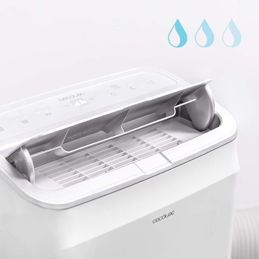 Cecotec Tragbare Klimaanlage mit Fernbedienung, WLAN und Wärmepumpe Forceclima 12800 Heizung angeschlossen. 12000 BTU, LED -Bildschirm, 5 Modi, Abdeckung 28 M2