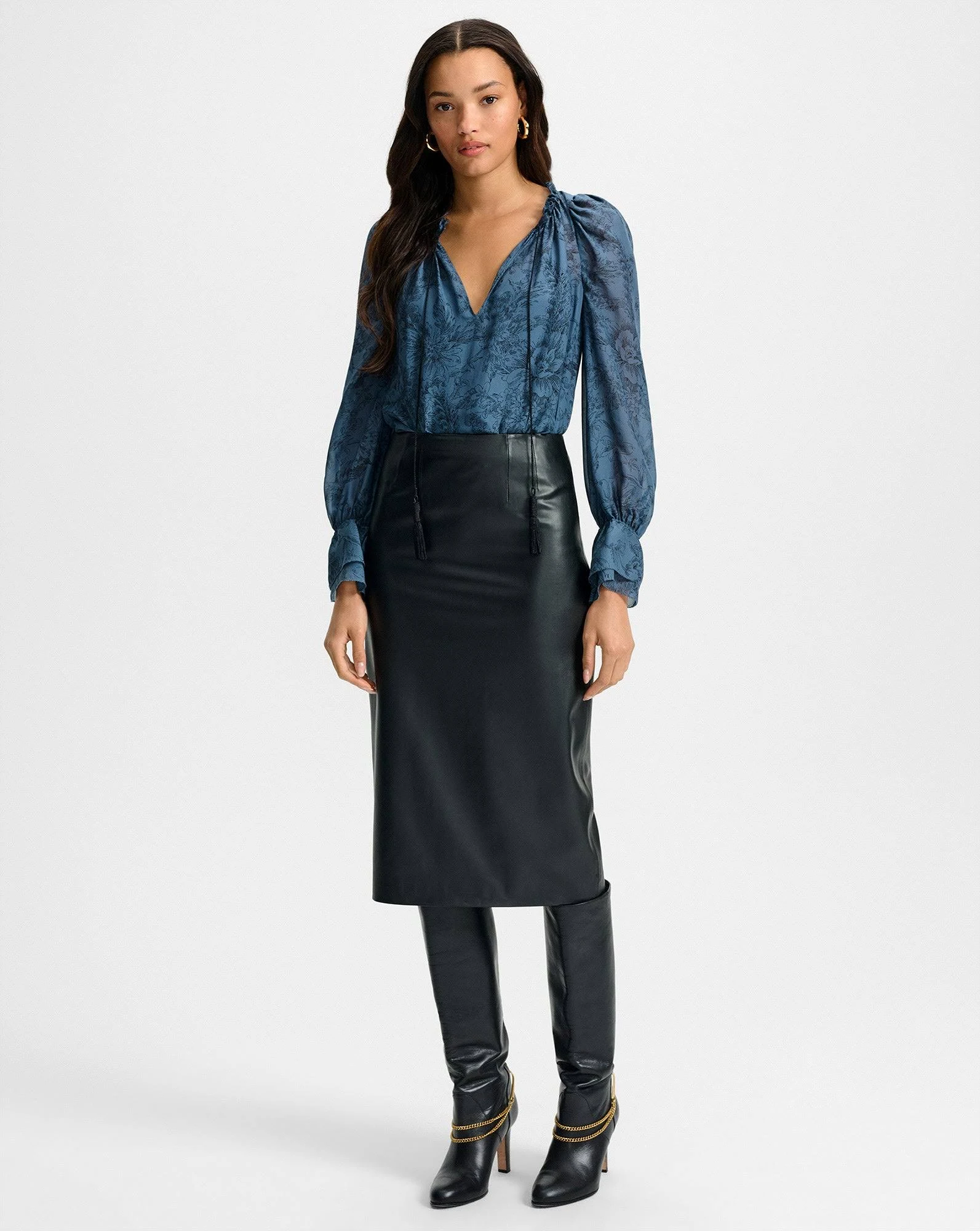 Veronica Beard Women’s Holmes Faux Leather Pencil Skirt