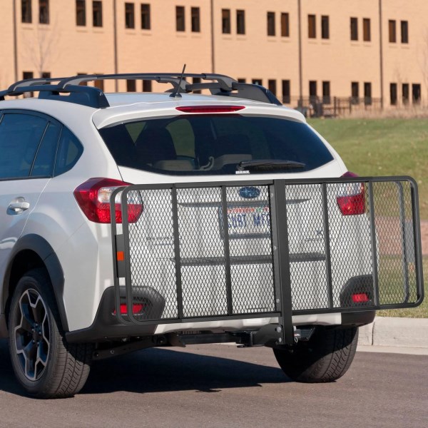 Curt Vehicle Folding Mounting Basket Style Cargo Carrier, Black, 24