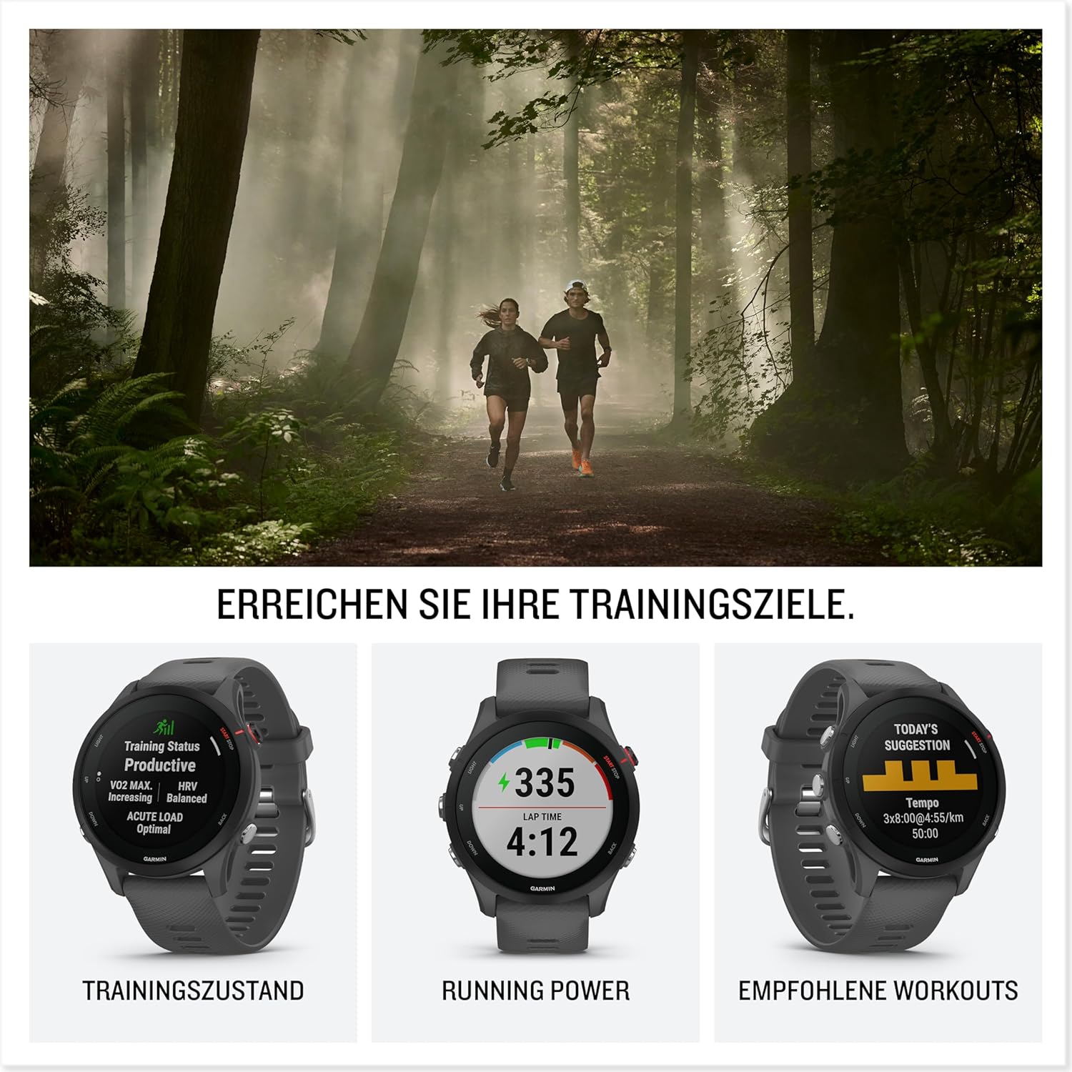 Forerunner 255S – GPS-Laufuhr mit individuellen Trainingsplänen, speziellen Lauffunktionen und detaillierter Trainingsanalyse. 1,1“ Farbdisplay, Akkulaufzeit bis zu 14 Tage, wasserdicht