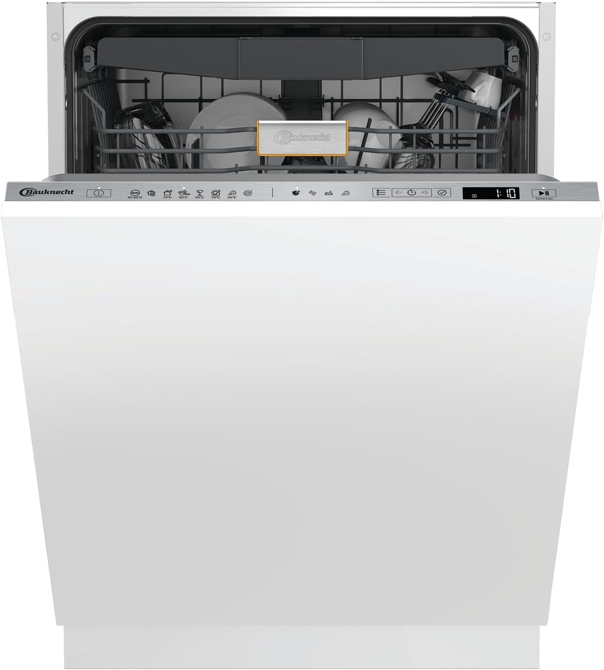 Bauknecht BKKR IAXL Vollintegrierbarer XXL-Geschirrspüler mit SlidingDoor 60 cm/Edelstahl/15 Maßgedecke/7 Standardprogramme + 1 Sensorprogramm/SteamShine/HygieneCare/Besteckschublade/Vollwasserschutz