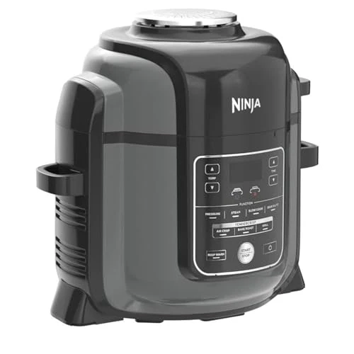 2025 Ninja Foodi Multikookpan OP350UK, 9-in-1, 6 L, elektrische snelkookpan en airfryer, geborsteld staal en zwart