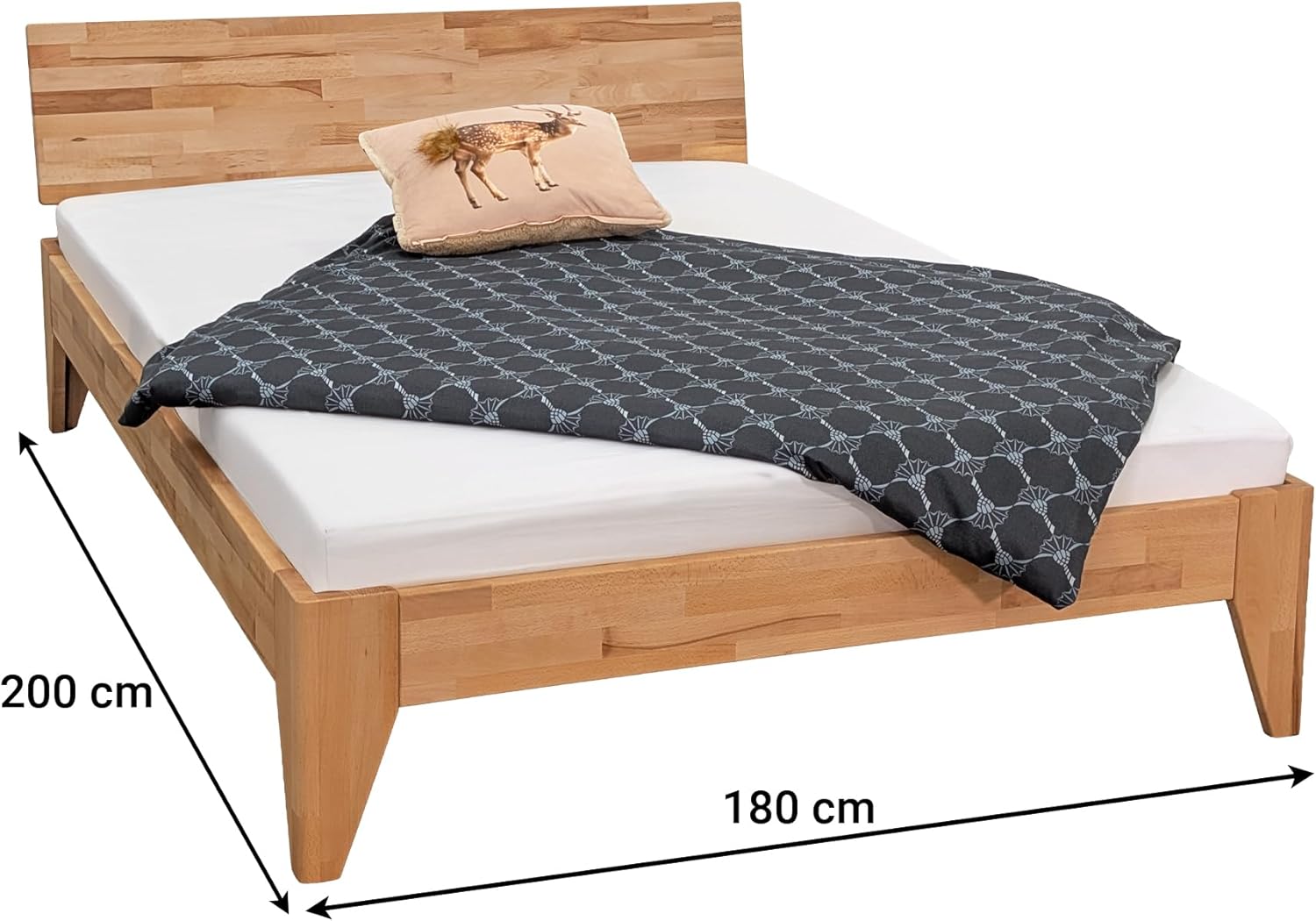 Betten-ABC Massivholzbett Rustica - 180x200 cm - Kernbuche in Naturoptik - Natur geölt