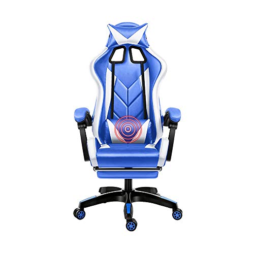 MOooy Sedia Girevole Sedia da Gioco, Massaggio Supporto Lombare Ergonomia Sedia da Ufficio sollevabile con poggiapiedi Sedia da Corsa per dormitorio Studentesco (Colore : Nero) Dignitoso (Blu) : Amazon.it: Casa e cucina