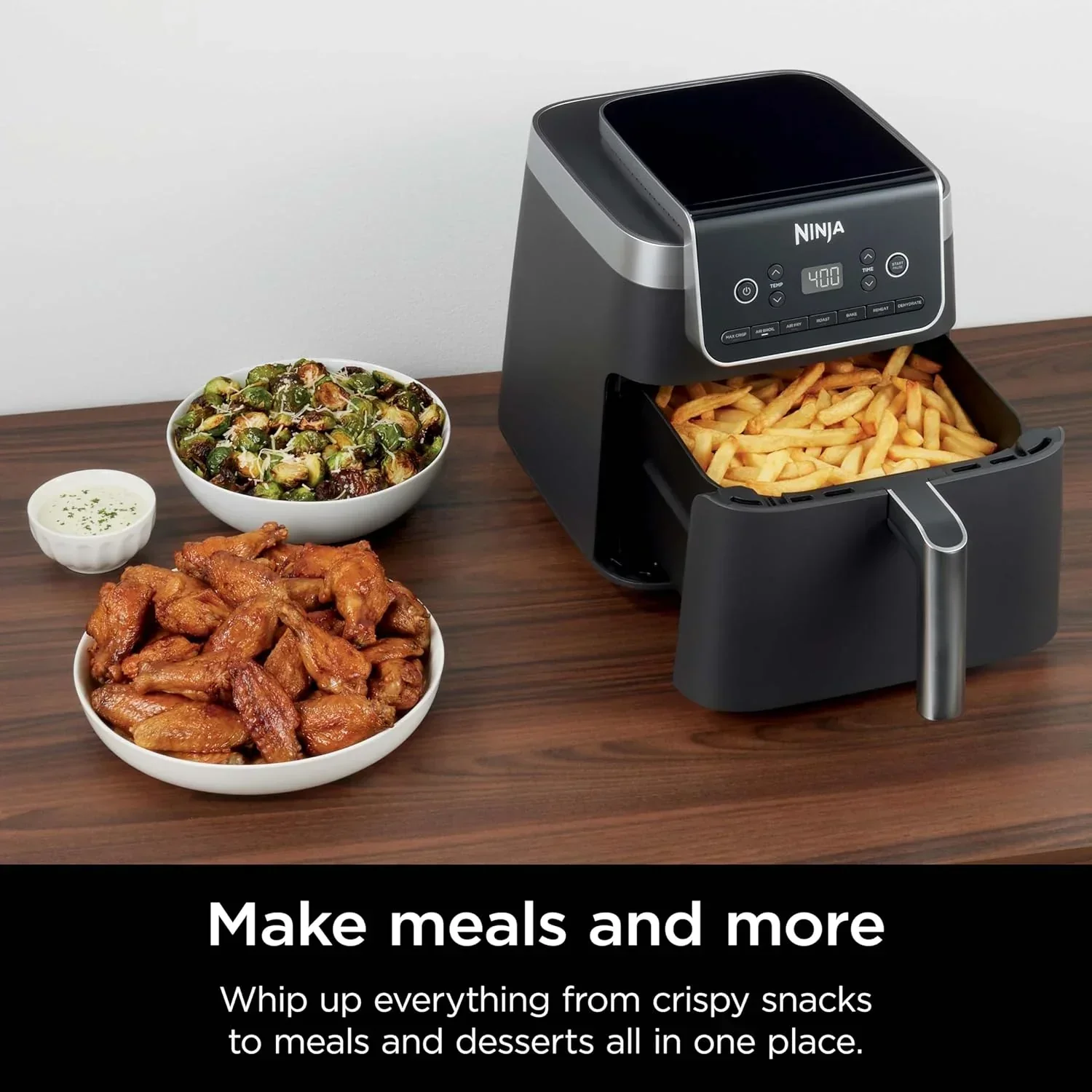 Ninja Air Fryer Pro 5-quart 4-in-1 air fryer that air fries bakes reheats and dehydrates