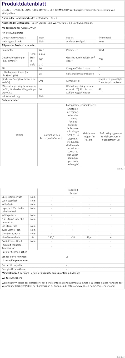 Bosch GIV11ADC0 Serie 6 Einbau-Gefrierschrank, 95 kWh, Jahr, 70 l, LowFrost, FreshSense, 72 x 56