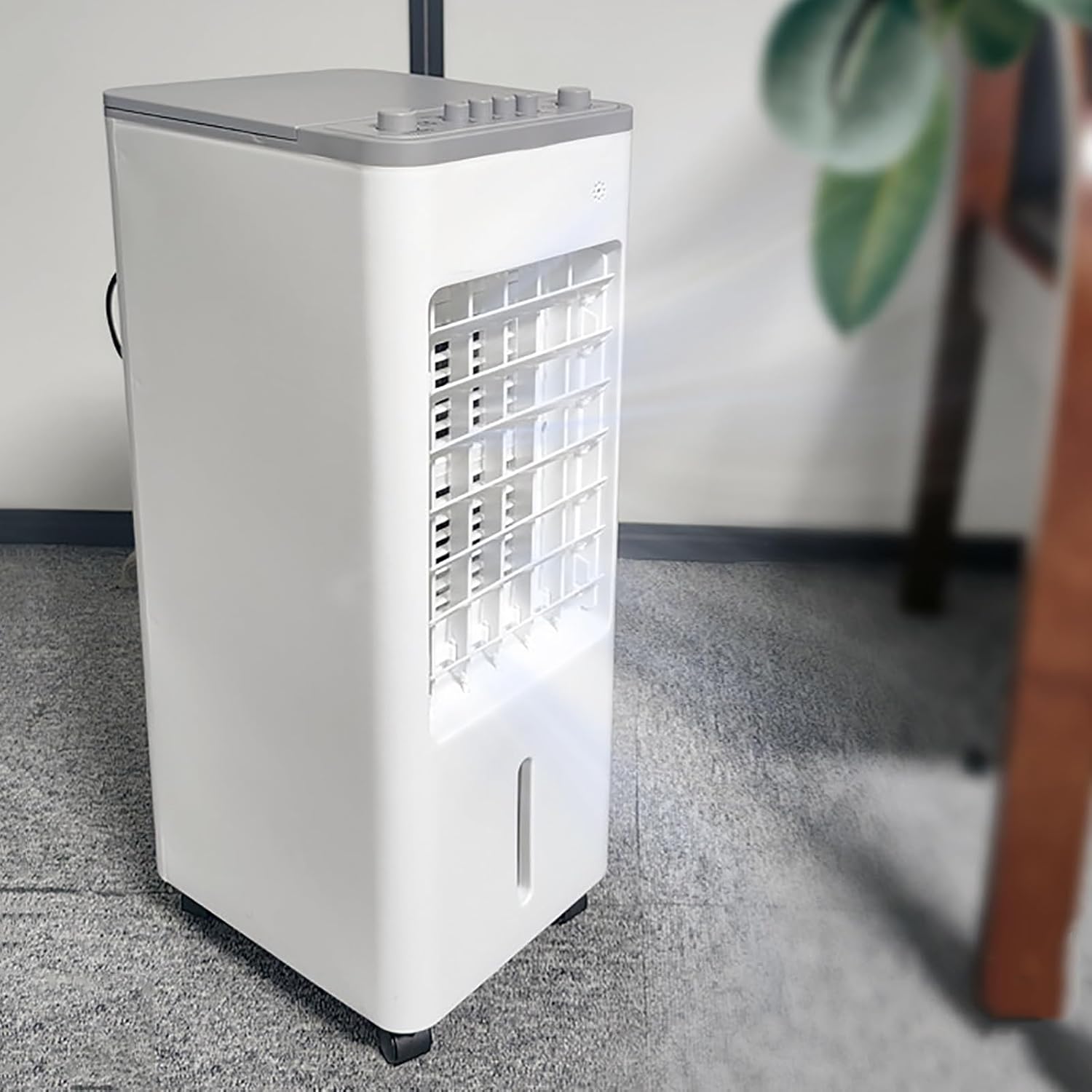 Persönlicher Standventilator, Wasserkühlungsventilator, tragbarer Luftkühler, großer Abstrahlwinkel, für Schlafzimmer, Wohnzimmer und Esszimmer